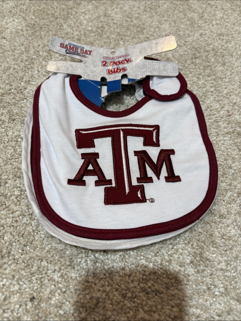 Texas A&M Baby Bib Pack - White and Maroon (2-Pack)